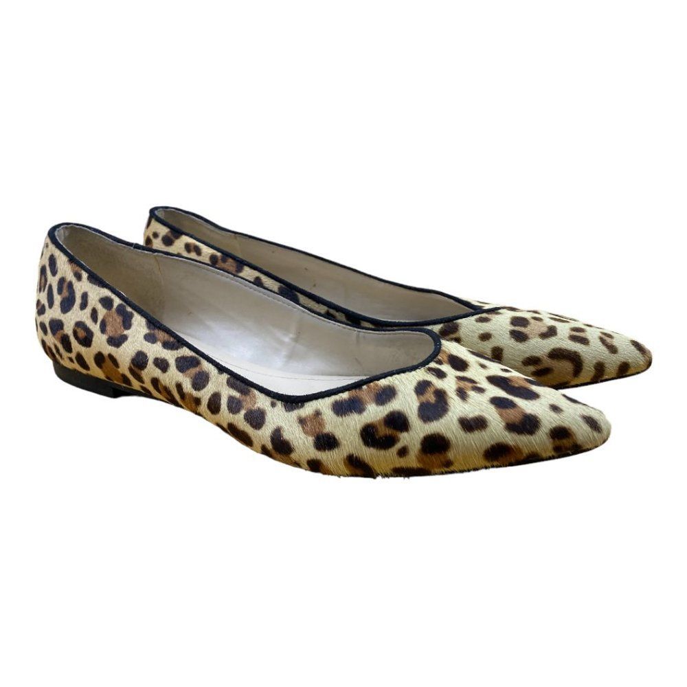 Marc Fisher Alany Calf Hair Leopard Print Pointed Toe Flats size 8M - Picture 2 of 11